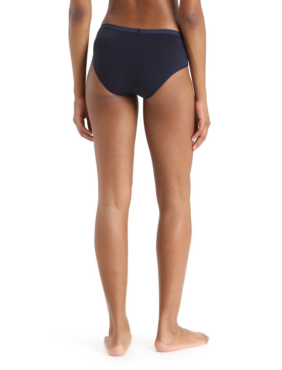 Midnight Navy Women's Icebreaker Merino Siren Hipkini Briefs Underwear | USA 1727TCEV